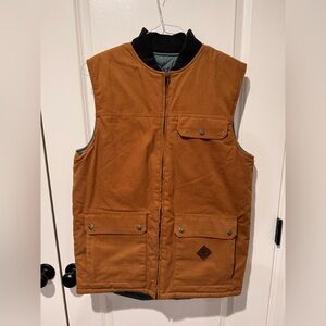 Analog Reversible Insulated Vest Men’s Large Quilted Blue / Brown Canvas